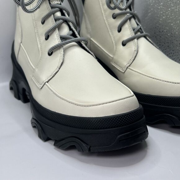 Sorel Brex Lace-Up Leather Lug Sole Boots In White Size 10.5 STORE MODEL - Picture 16 of 16
